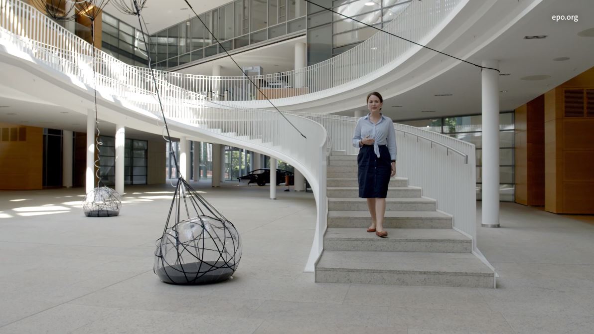Kristine Schönert on stairs